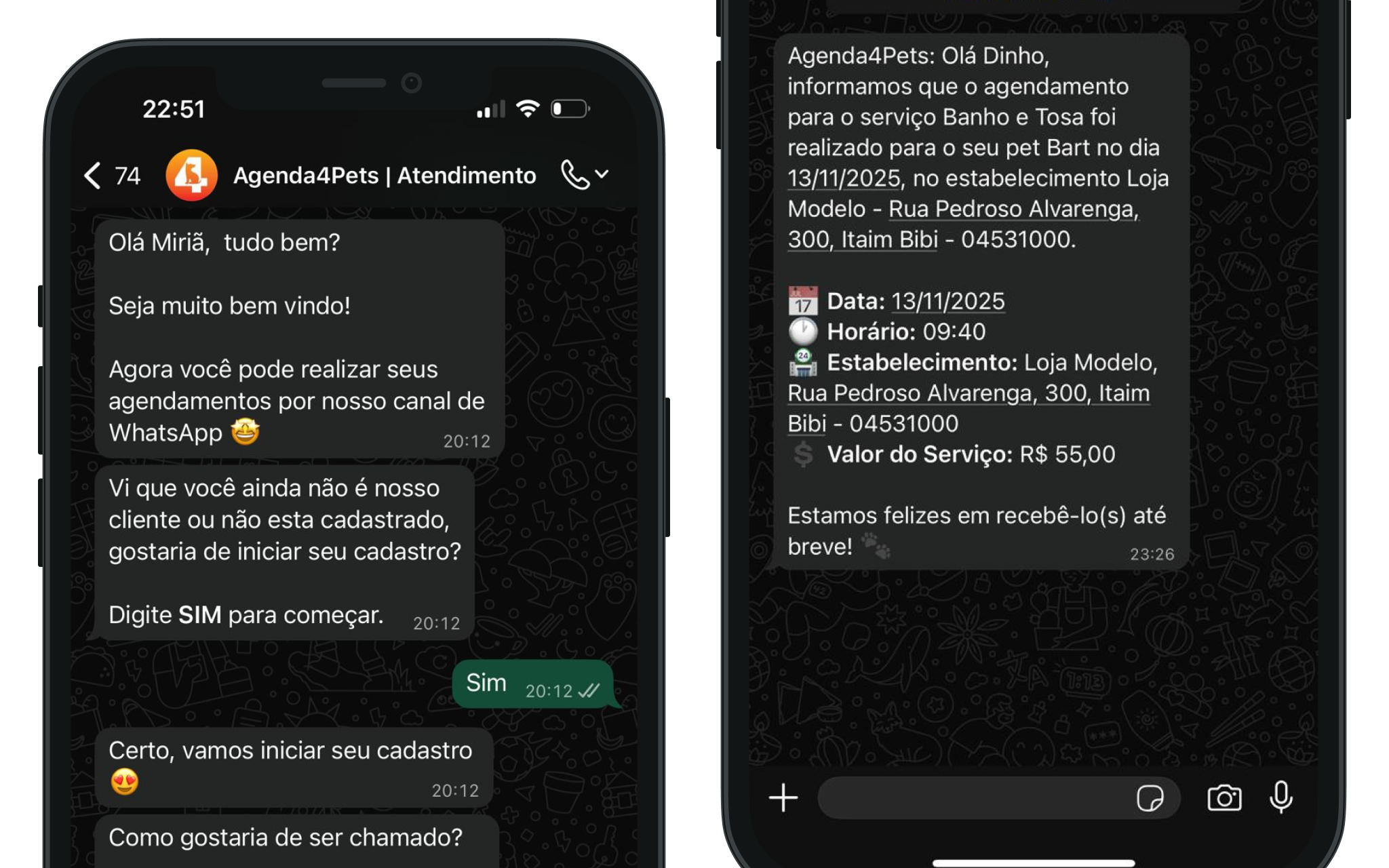 Lembrete automático no WhatsApp